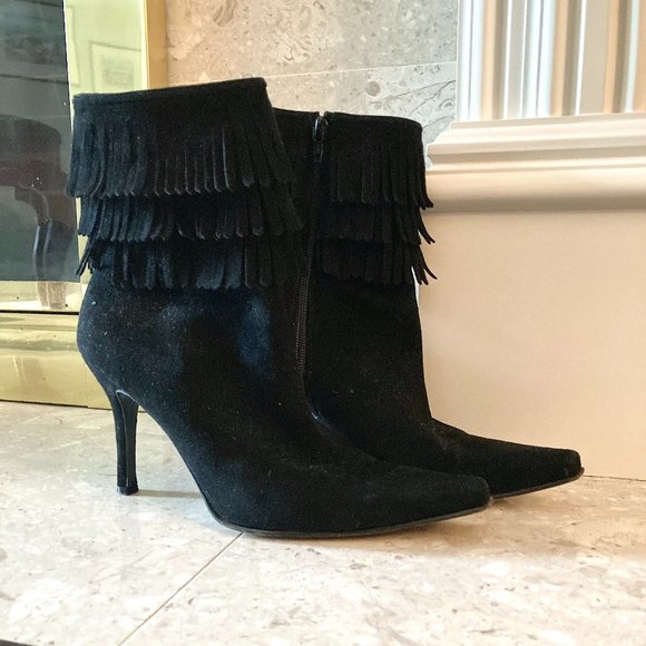 Stuart Weitzman Stiletto Fringe Ankle boots - Picture 2 of 5